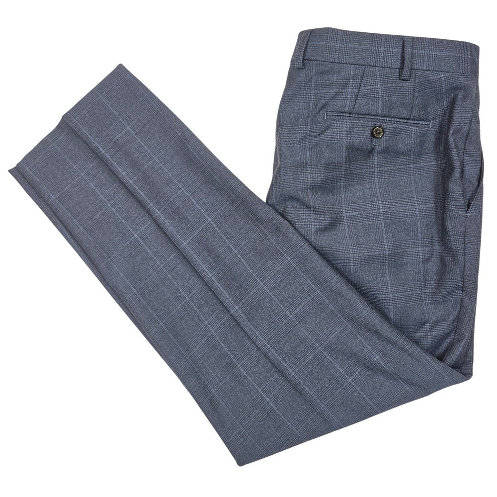 Lauren Ralph Lauren Dress Pants Mens 38x30 Blue Excellent Wool Glen Plaid Check